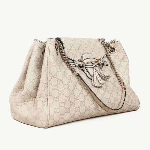 Gucci Medium Emily Off-White Guccissima Leather Shoulder Bag - Picture 2 of 13